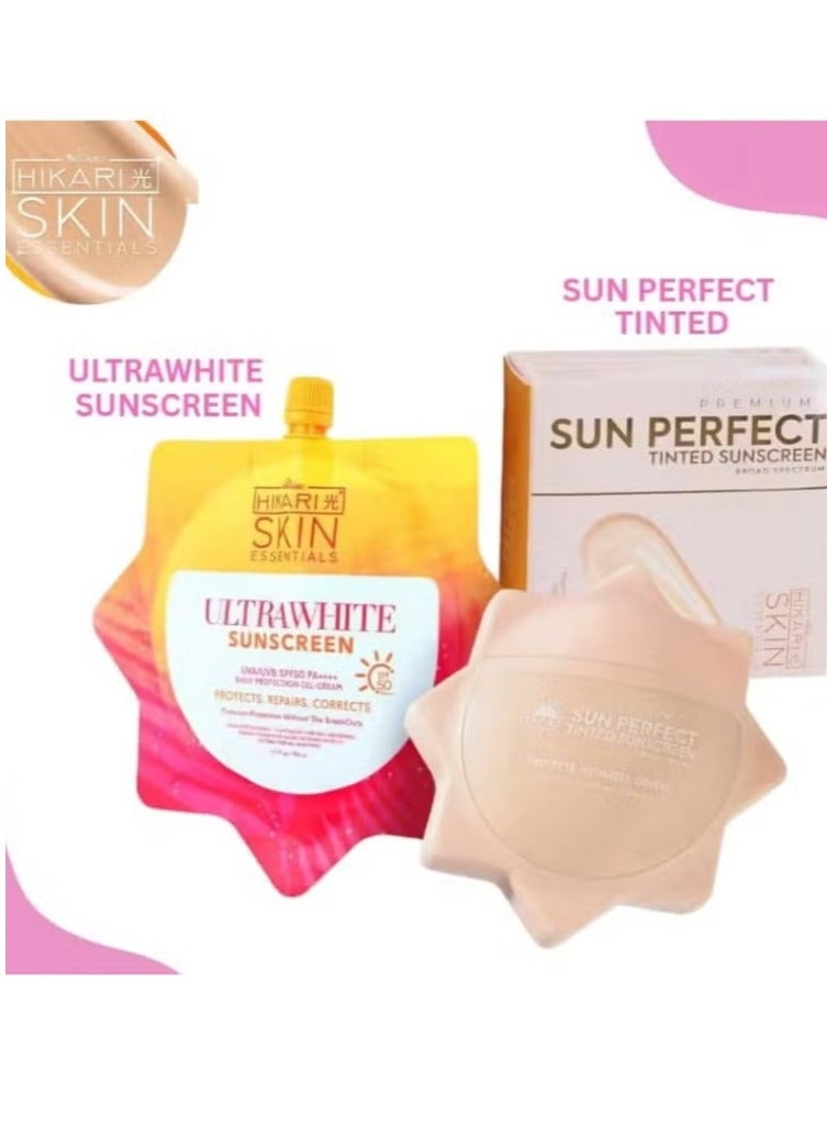 Hikari Ultra white Sunscreen 50ml & Hikari Premium Sun Perfect Tinted Sunscreen SPF 50 - 50ml