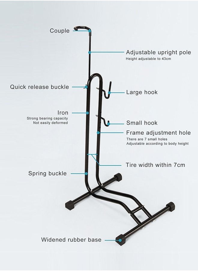 HomarKet - Upright Bike Stand - Premium Quality Vertical & Horizontal Adjustable Bicycle Floor Parking Rack - Safe & Secure for Storing MTB Road Bikes in Garage or Home - Image 1