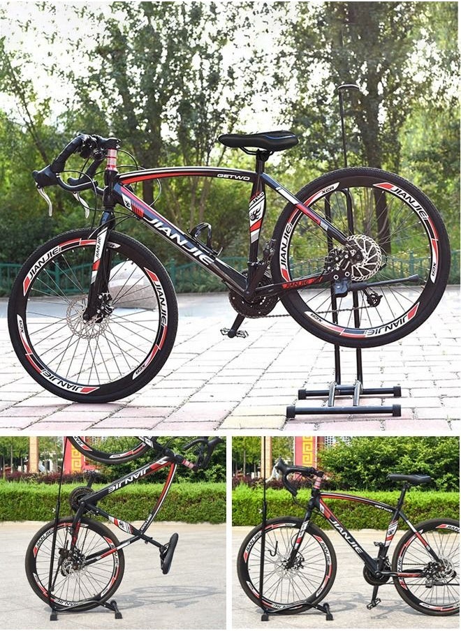 HomarKet - Upright Bike Stand - Premium Quality Vertical & Horizontal Adjustable Bicycle Floor Parking Rack - Safe & Secure for Storing MTB Road Bikes in Garage or Home - Image 1