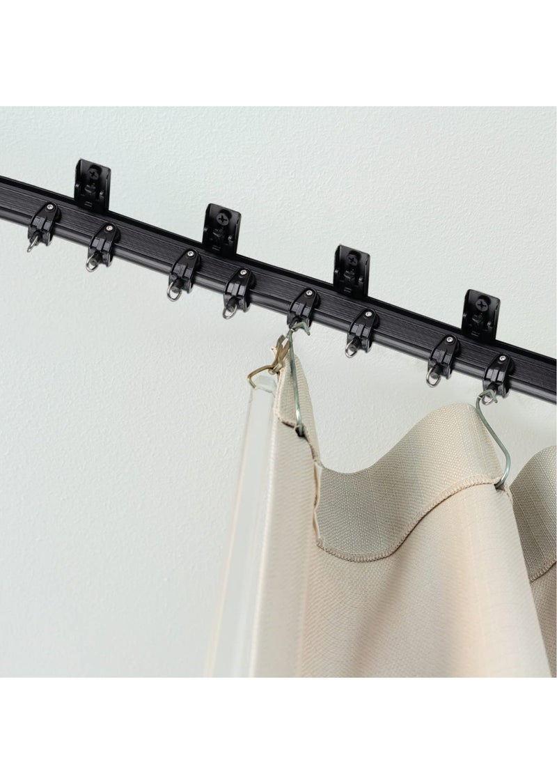 XiuWoo Flexible Bendable Ceiling Curved Curtain Track Ceiling Mount for Curtain Rail with Track Curtain System, Room Divider Ceiling Curtain Rod RV Ceiling Track for Curtains, 5 Meter/ 16.4 Feet, Black - Image 2