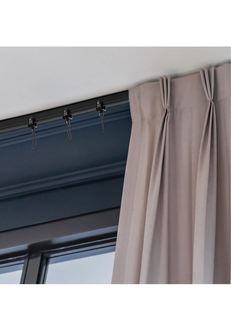 XiuWoo Flexible Bendable Ceiling Curved Curtain Track Ceiling Mount for Curtain Rail with Track Curtain System, Room Divider Ceiling Curtain Rod RV Ceiling Track for Curtains, 5 Meter/ 16.4 Feet, Black - Image 4