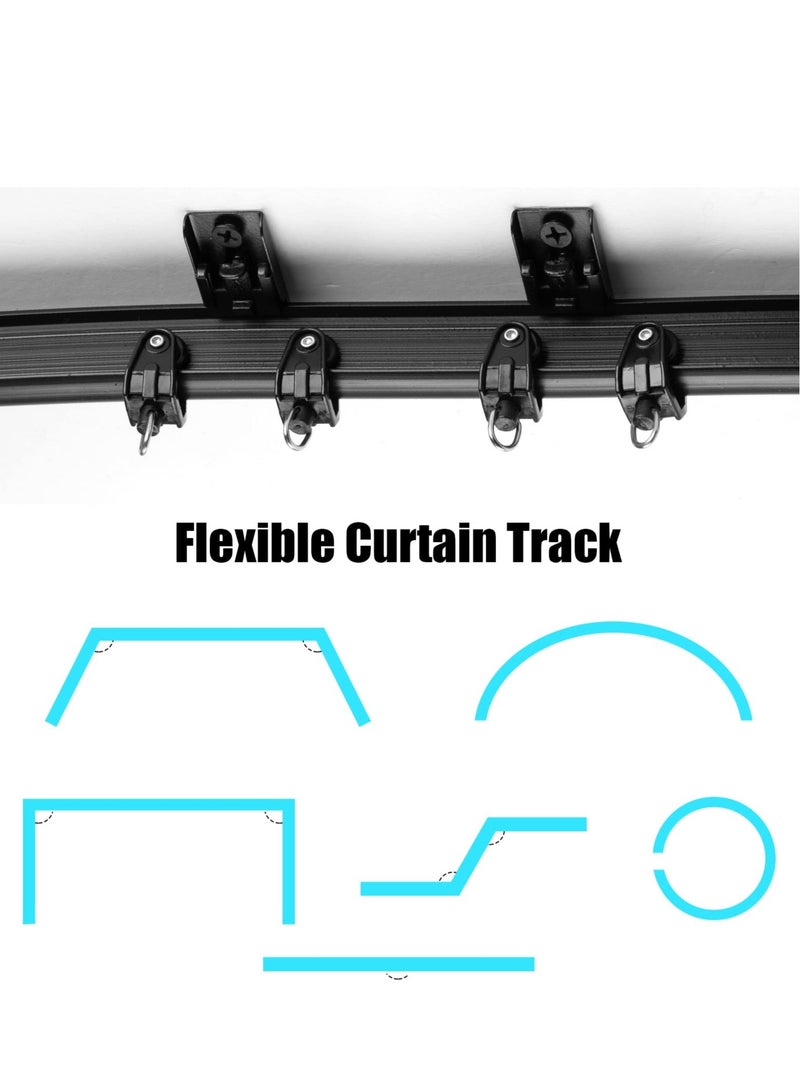 XiuWoo Flexible Bendable Ceiling Curved Curtain Track Ceiling Mount for Curtain Rail with Track Curtain System, Room Divider Ceiling Curtain Rod RV Ceiling Track for Curtains, 5 Meter/ 16.4 Feet, Black - Image 5
