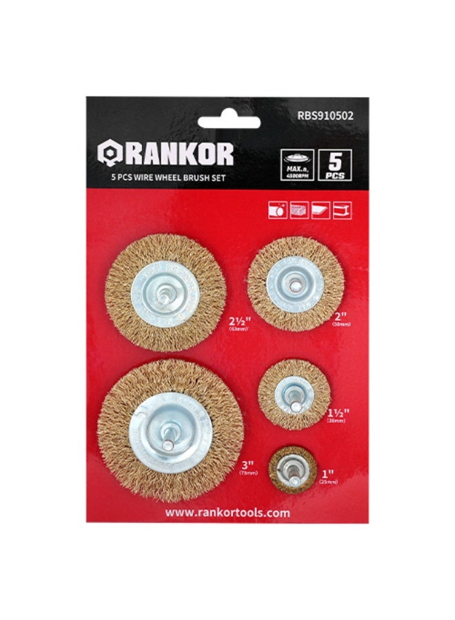 Rankor 5 Pcs Wire Wheel Cup Brush Set,  Stripping and Abrasive Drill Attachment Perfect for Removal of Rust, Corrosion, Paint, - Image 2