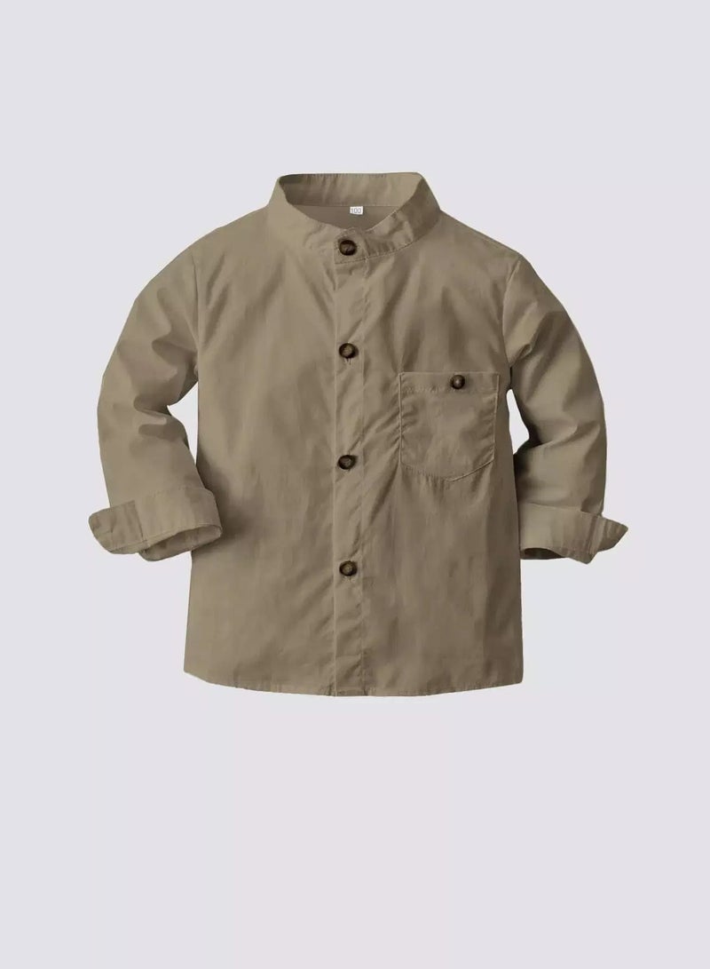 Toddler Boys Pocket Mock Neck Shirt  - Image 1