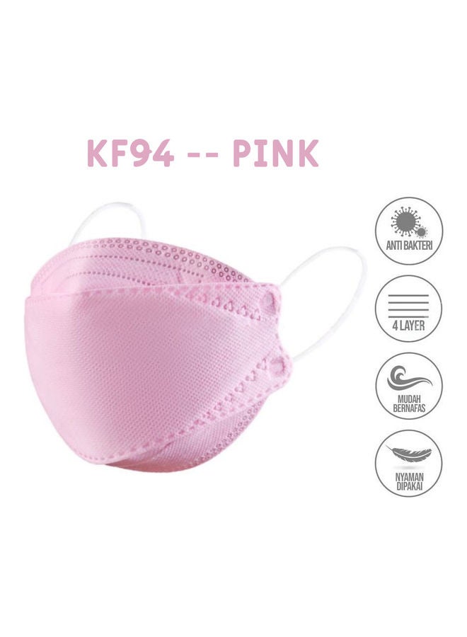 NIBEMINENT 30-Piece KF94 Face Mask For Adults White Pink and Black - Image 3