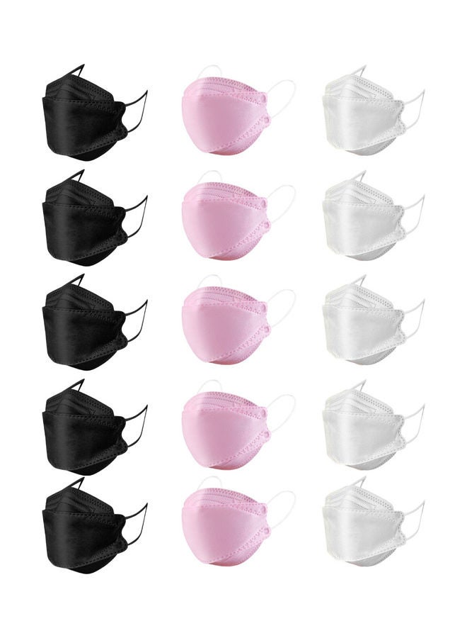 NIBEMINENT 30-Piece KF94 Face Mask For Adults White Pink and Black - Image 2