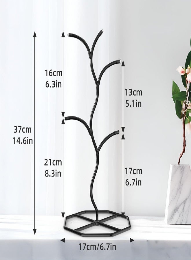Beesini 2 Pack Coffee Mug Holders Tree, Metal Mug Holder, Decorative Mug Rack, Mug Cup Tree for Kitchen Decor Organizer, Black - Image 2