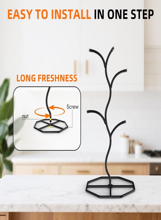 Beesini 2 Pack Coffee Mug Holders Tree, Metal Mug Holder, Decorative Mug Rack, Mug Cup Tree for Kitchen Decor Organizer, Black - Image 4