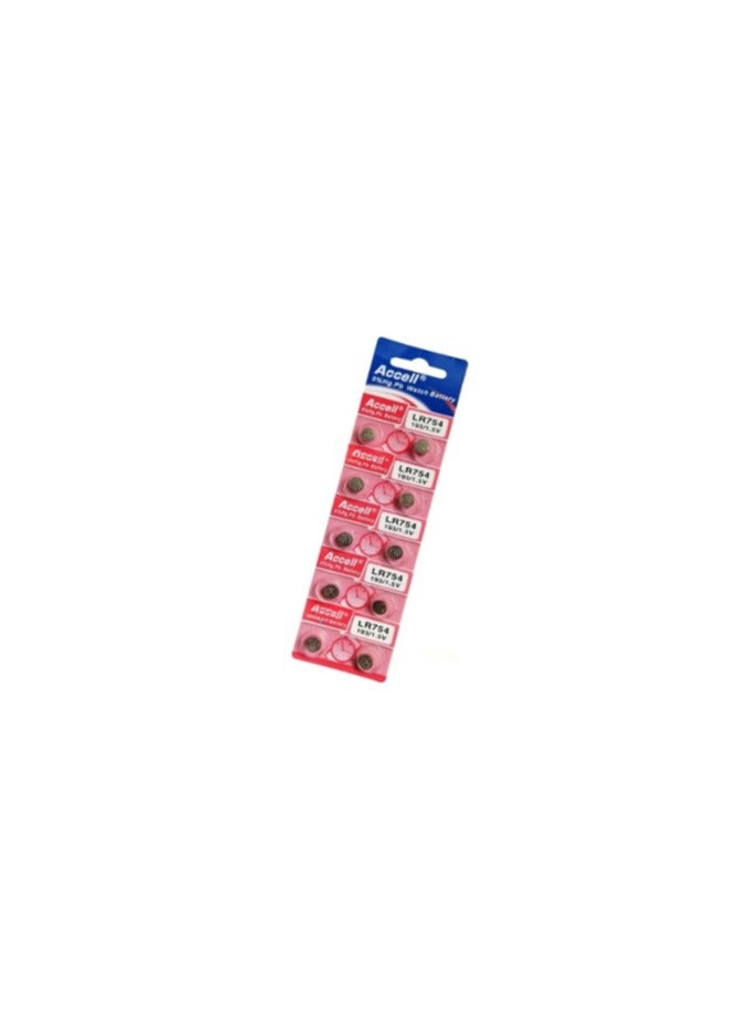 Accell 10-Pieces Accell AG5 LR754 (193) Alkaline 1.5V Batteries - Image 2