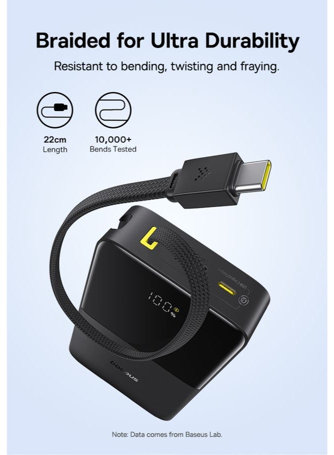 بيسوس بانك طاقة EnerFill FC51 Bipow2 Pro بسعة 20000 مللي أمبير مع كابل USB-C مدمج، شاشة LED رقمية، شحن سريع 22.5 واط – كوزميك - Image 2