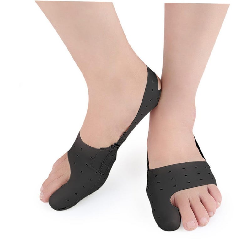 2pcs Breathable Toe Straightener Foot Wrap Hallux Valgus Corrector for Day Night Use Ultra- Comfortable Splint for Varus Valgus Relief Reusable Support for Men and Women Black - Image 4