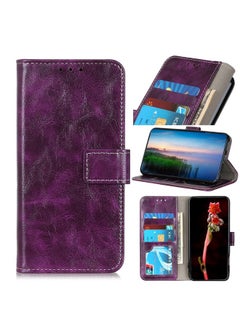 HuHa Case Cover For Xiaomi Poco M3 Pro 4G / Poco M3 Pro 5G / Redmi Note 10 5G Retro Crazy Horse Texture Horizontal Flip Leather Case with Holder & Card Slots & Photo Frame & Wallet Purple 