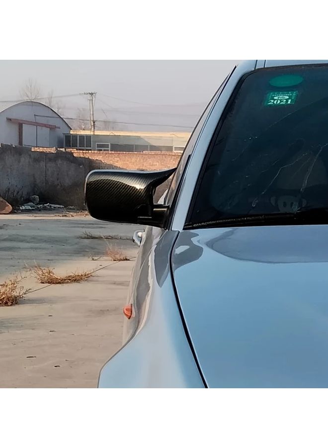 غطاء مرآة الرؤية الخلفية من ألياف الكربون لسيارة بي إم دبليو E46 سلسلة 3 من 98 إلى 05 استبدال مناسب بالضغط - Image 4