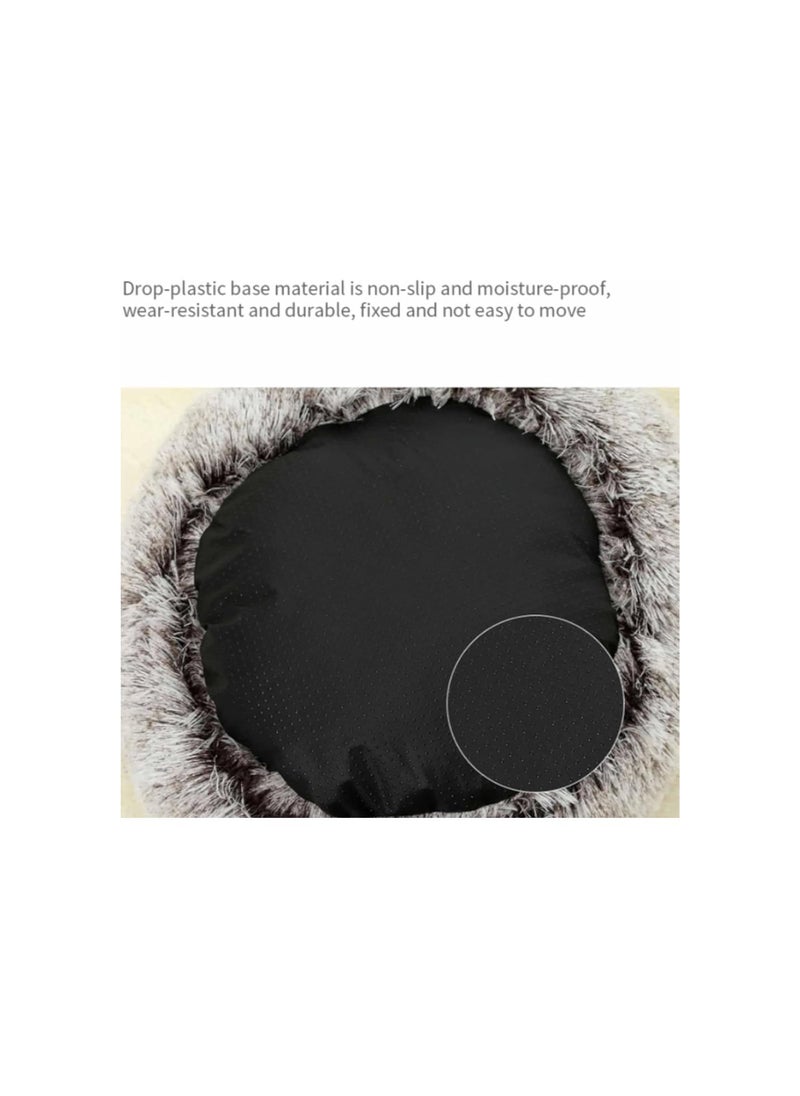 Generic - Cozy Cocoon Pet Bed - Fidofaves Cozy Nook Bed - Olvys Cozy Cocoon Pet Bed, Winter Pet Plush Bed, Round Fluffy Warm Cat Beds with Hooded Cover (Diameter 40cm, Gray-Short Plush) - Image 1