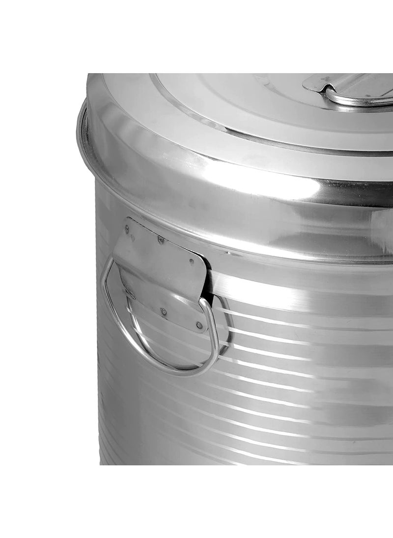 Sonanshi Sonanshi Stainless Steel Air Tight Atta TankiContainerBoxDrumPawaliKothi with Handle Lid 33 Litres  - Image 2
