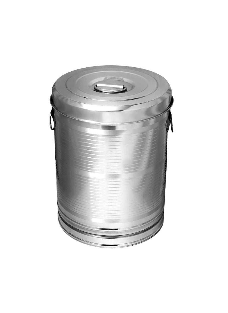 Sonanshi Sonanshi Stainless Steel Air Tight Atta TankiContainerBoxDrumPawaliKothi with Handle Lid 33 Litres  - Image 4
