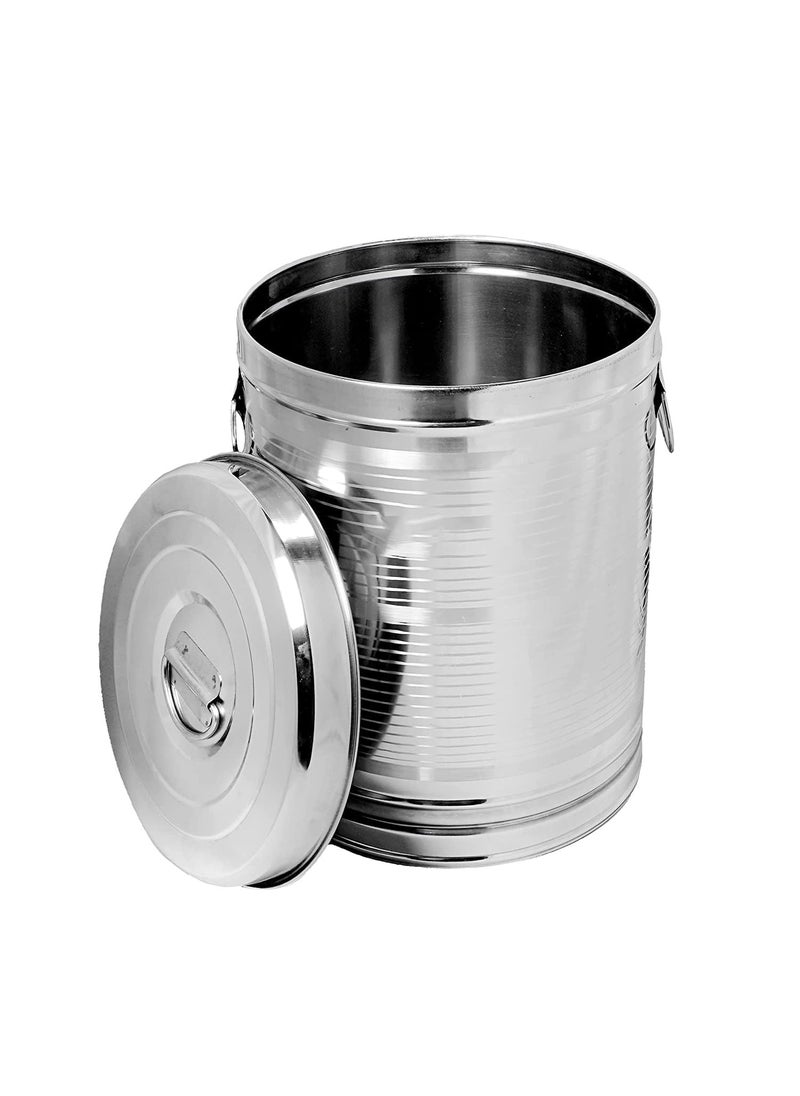 Sonanshi Sonanshi Stainless Steel Air Tight Atta TankiContainerBoxDrumPawaliKothi with Handle Lid 33 Litres  - Image 1
