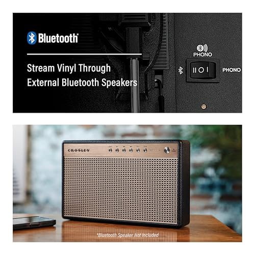 Crosley كروسلي CR8005DP-WF كروزر بلس فينيل ريكورد بلاير بتقنية بلوتوث 3 سرعات في حقيبة، أبيض مزرعة - Image 5