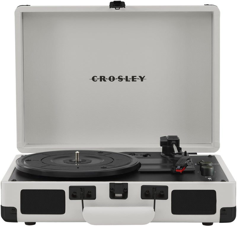 Crosley كروسلي CR8005DP-WF كروزر بلس فينيل ريكورد بلاير بتقنية بلوتوث 3 سرعات في حقيبة، أبيض مزرعة - Image 1