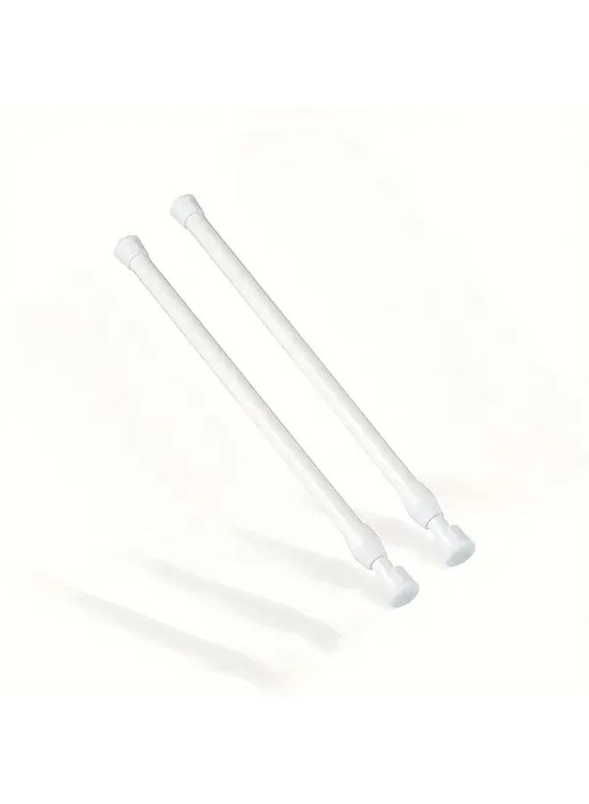 2 Pack Ruyi Telescopic Curtain Rods 11.81 19.69 Inch Nail Free White - Image 1