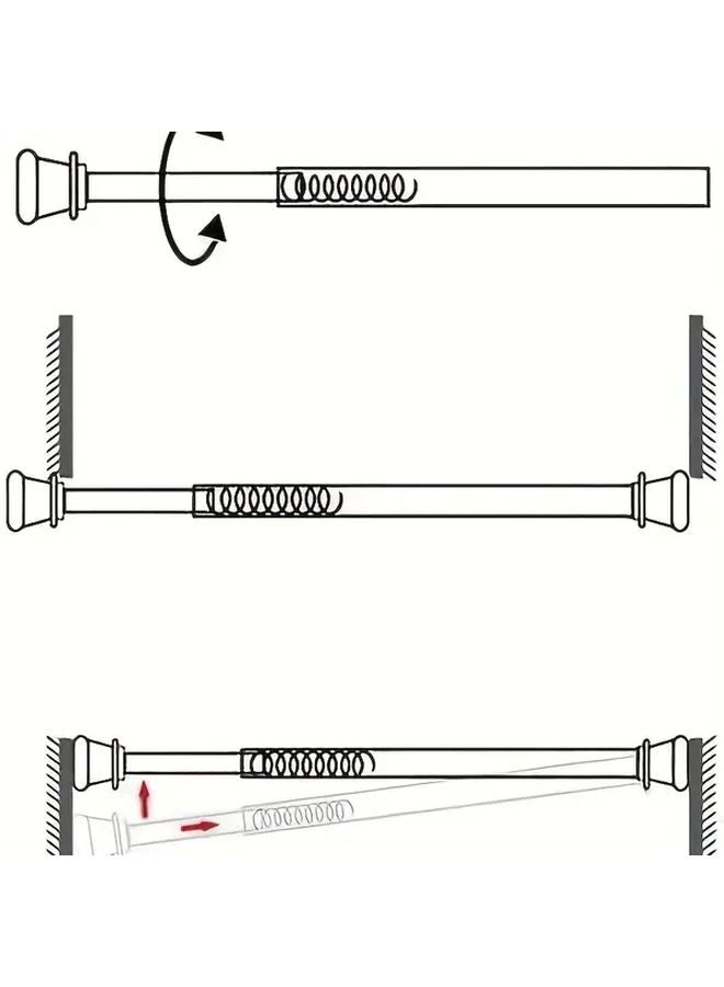 2 Pack Ruyi Telescopic Curtain Rods 11.81 19.69 Inch Nail Free White - Image 2