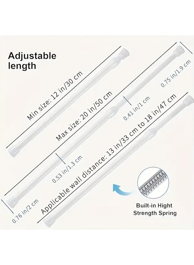 2 Pack Ruyi Telescopic Curtain Rods 11.81 19.69 Inch Nail Free White - Image 3