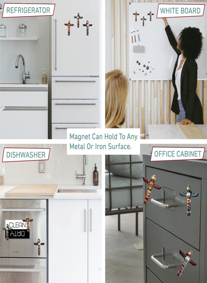 بازلد مجموعة مغناطيسات ثلاجة على شكل عمود طوطم من CoTa Global - 3 قطع - ألوان متنوعة - مغناطيسات رأس متأرجحة مرحة مستوحاة من نصب تذكارية للسكان الأصليين لأمريكا - مثالية لتزيين ثلاجة المطبخ والمنزل والمكتب - عبوة من 3 قطع - Image 4