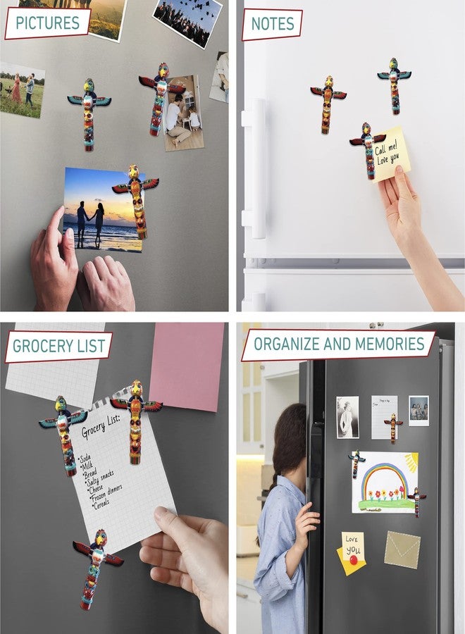 بازلد مجموعة مغناطيسات ثلاجة على شكل عمود طوطم من CoTa Global - 3 قطع - ألوان متنوعة - مغناطيسات رأس متأرجحة مرحة مستوحاة من نصب تذكارية للسكان الأصليين لأمريكا - مثالية لتزيين ثلاجة المطبخ والمنزل والمكتب - عبوة من 3 قطع - Image 3