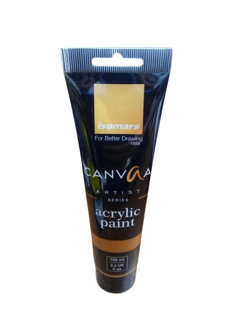 Isomers Canvaa Acrylic Paint 100ml Vibrant Pigmented & Fadeproof Colors - ARTIST SERIES - For Canvas Painting, Scrap Book, Paper Board, Wood & Terracotta Burnt Umber - Image 1