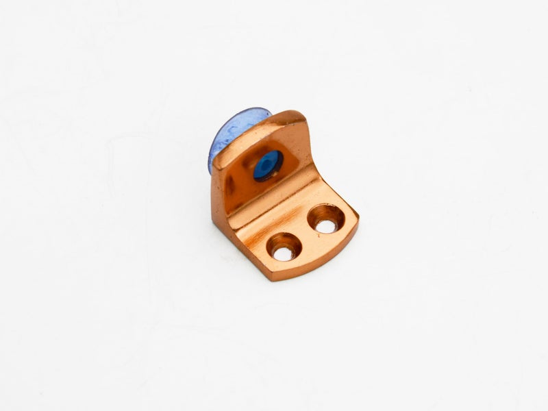 RAB Glass Shelf Button Aluminum, L Button Glass Shelf Bracket with Double Screw (Code:- MUKESH BUTN ALU, Double Screw, Finish:- Rose Gold, Pack of 10 Pieces) - Image 2