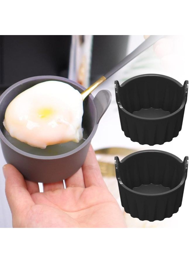 Egg Boiling Mold Egg Poacher Air Fryer Silicone Baking Cup Multi-functional Easy-to-clean Egg Boiler-Specifications:Black - Image 4