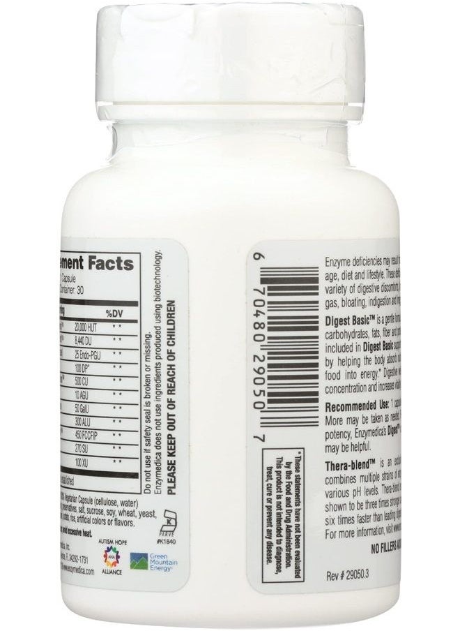 ENZYMEDICA - Digest Basic, Essential Full Spectrum Digestive Enzymes, 30 Count - Image 1