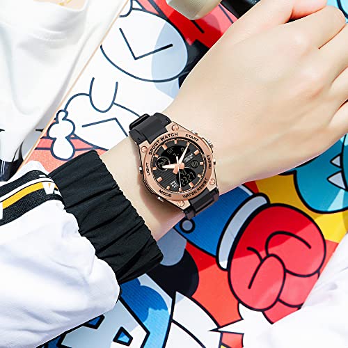 findtime Womens Watch Ladies Watches Waterproof Sports Analog Digital Watches LED Backlight Alarm Stopwatch Wrist Watches - Image 3