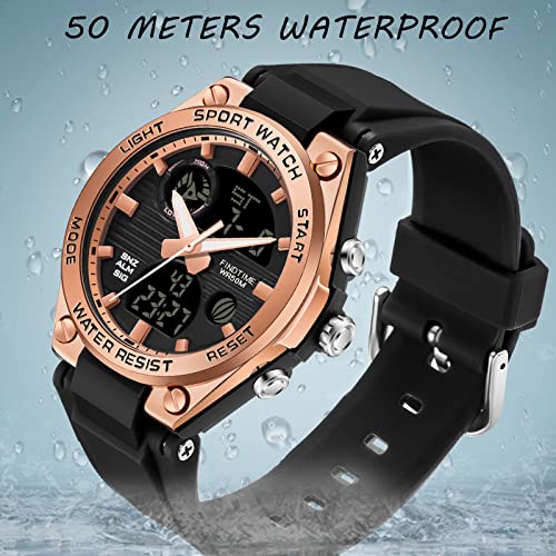 findtime Womens Watch Ladies Watches Waterproof Sports Analog Digital Watches LED Backlight Alarm Stopwatch Wrist Watches - Image 4