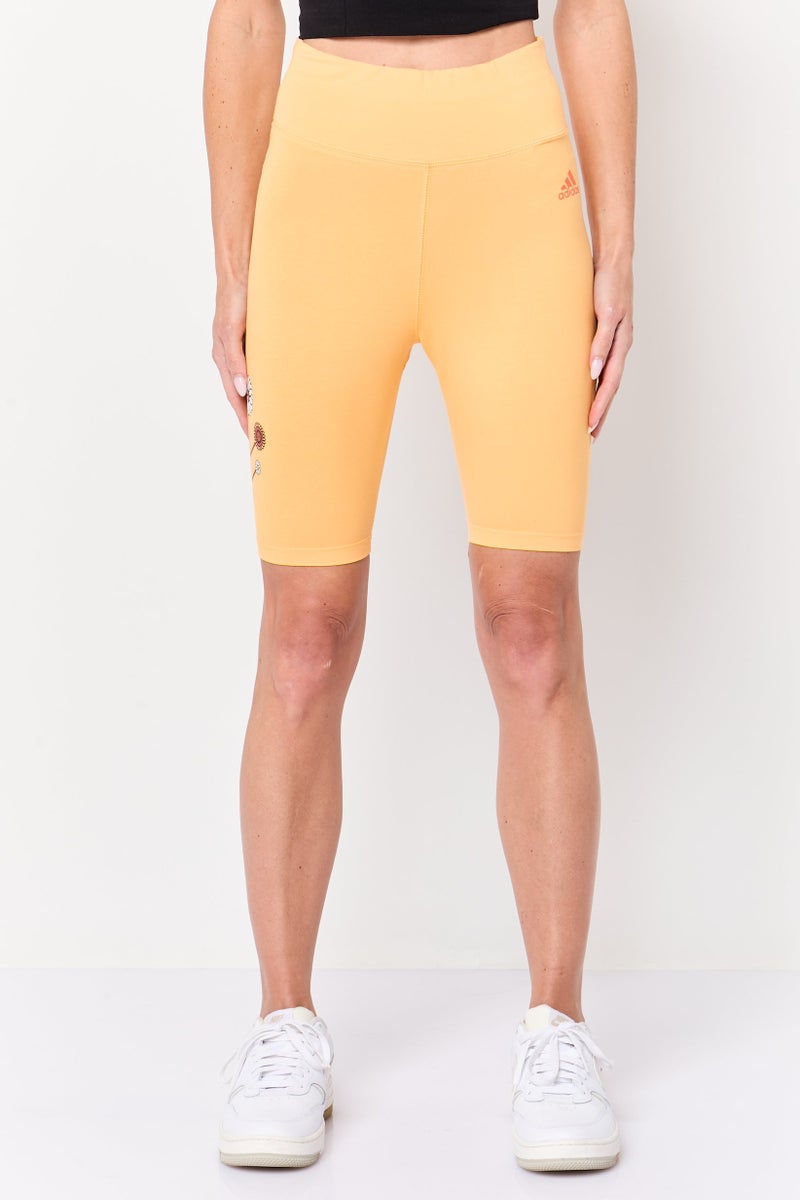 Adidas Women Sportswear Fit Training Shorts, Orange - Image 1