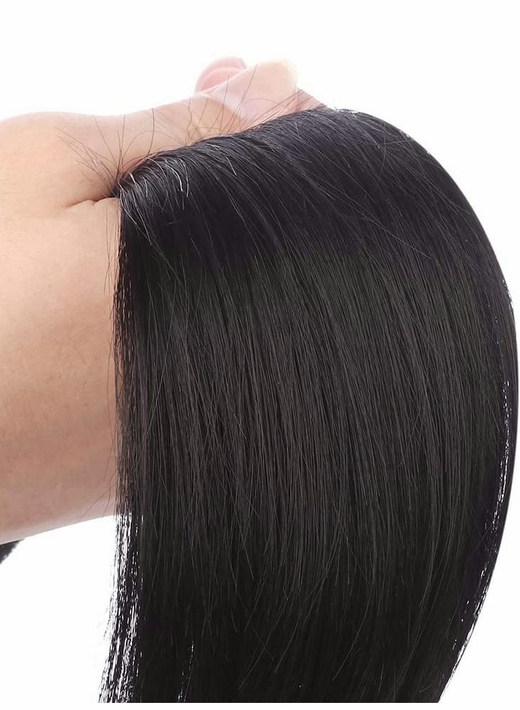 Excefore Long Straight Pony Tail Hair Clip in Ponytail Extension Wrap Around 24 Inch Synthetic Fiber (Ash Blonde) - Image 5