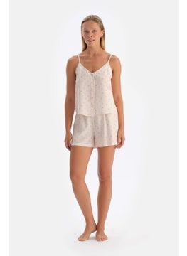 dagi Off-White Patterned Woven Shorts  - Image 1