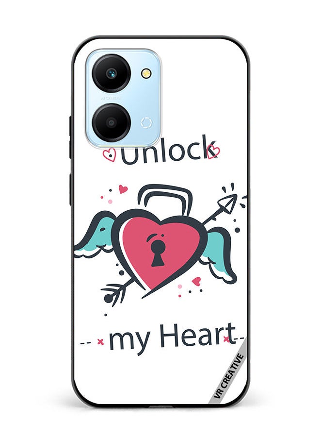VR CREATIVE Protective Case Cover For Honor Play7T Unlock My Heart Design Multicolour  - Image 1