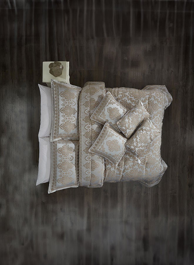 In-House Dover | 10 Pieces Copland Comforter Set - King - 260x240 cm -  Silver & Gold  - Image 3