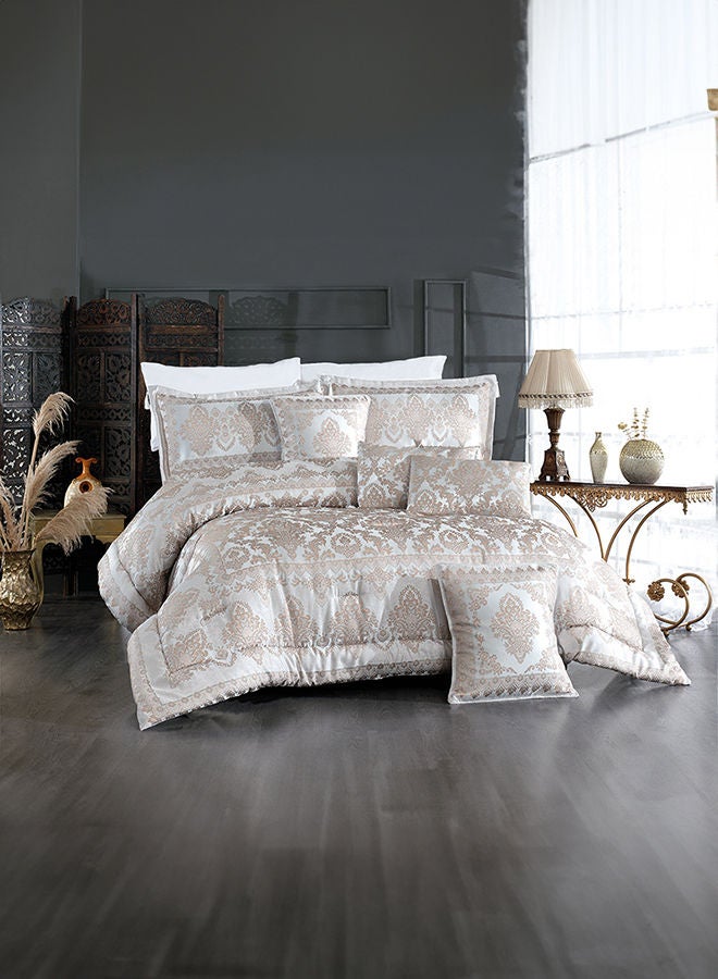 In-House Dover | 10 Pieces Copland Comforter Set - King - 260x240 cm -  Silver & Gold  - Image 1