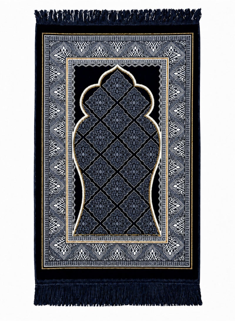 Portable Prayer Mat (Sajadah/Janamaz) – Lightweight, Foldable & Compact (Thinner than Foam Mats), Non-Slip Backing – Ideal for Travel, Home & Mosque ( ‌‌Dark Navy ) - Image 1