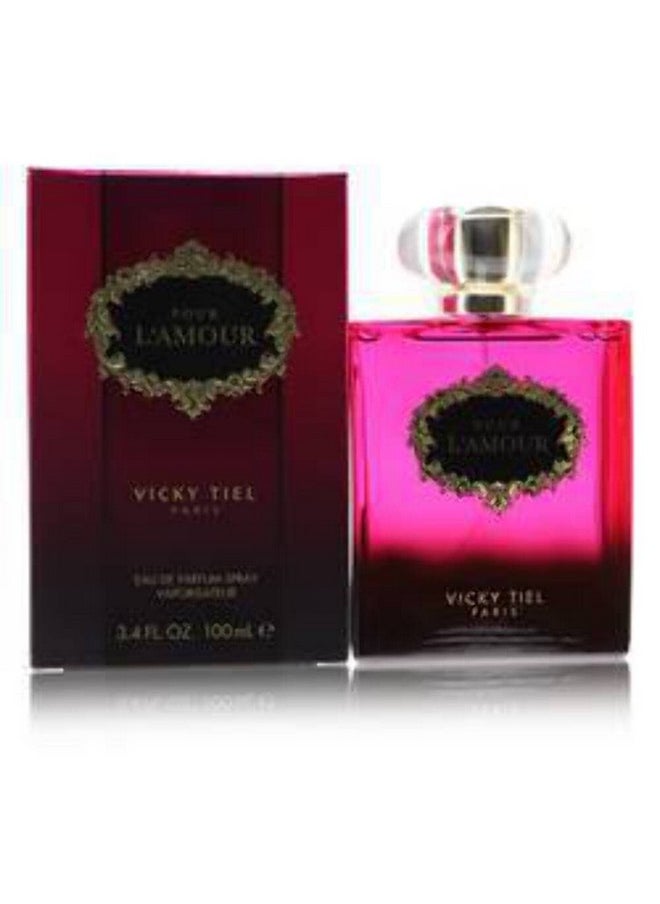 VICKY TIEL Vicky Tiel Pour L'Amour for Women Eau de Parfum Spray, Floral, 3.4 Oz 