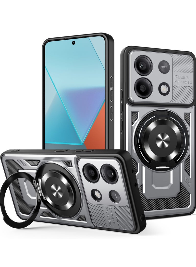 Case Cover Shock Resistant Protect Camera TPU + PC Compatible with Redmi Note 13 Pro 4G / Poco M6 Pro 4G (Grey)