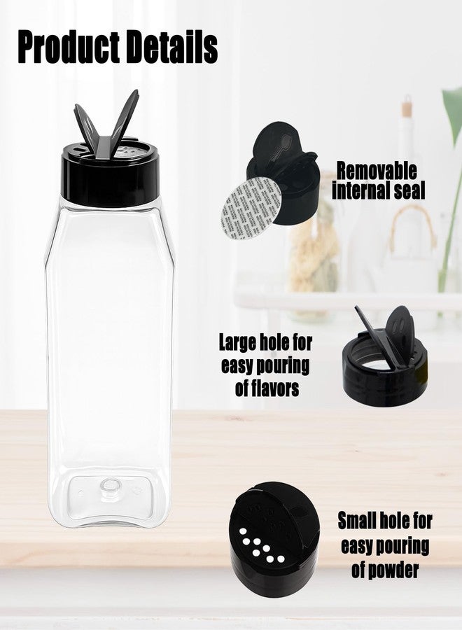 Ysglory 28 Pack 16 Oz Plastic Spice Jars Bottles Containers with Black Cap Empty Seasoning Bottles Large Clear Spice Shaker and Stickers for Storing Spice, Salt, Herbs - Image 5