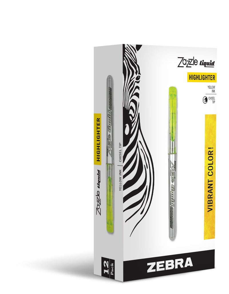 Zebra Pen Zebra Zazzle Liquid Ink Highlighter Chisel Tip Yellow 12Count - Image 2