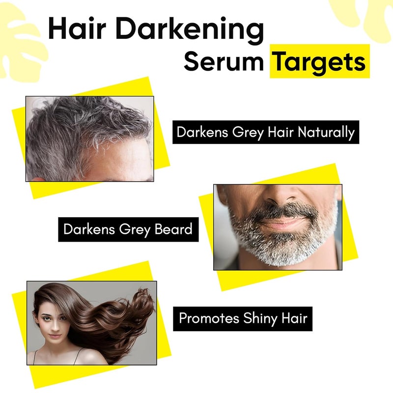 Masofta Anti Grey Hair Darkening Serum Reverses Limits Hair Beard Greying Promotes Shinier Hair With Arcolys Melano Gray Biotin Bhringraj For Both Men Women 30ML - Image 3