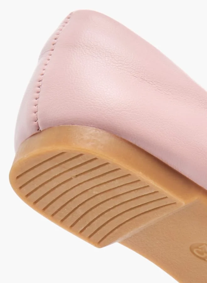 JUNIORS Girls Floral Embellished Slip-On Ballerina Shoes With Elastic Strap