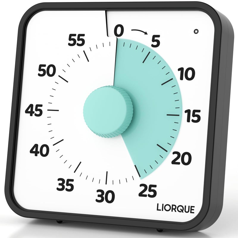 مؤقت بصري LIORQUE لمدة 60 دقيقة للأطفال والبالغين بدون صوت تكتكة 75 بوصة مؤقت بصري كبير للعد التنازلي لسطح المكتب في الفصل الدراسي ساعة العد التنازلي مع دعم مغناطيسي ساعة مؤقت بومودورو للأطفال