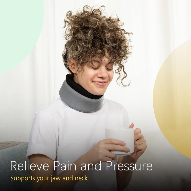 BraceUP Neck Support Brace for Neck Pain and Support for Women Man â€“ Soft Cervical Collar for Pain Relief, Sleeping, Posture, and Straightener (Gray) - Image 2