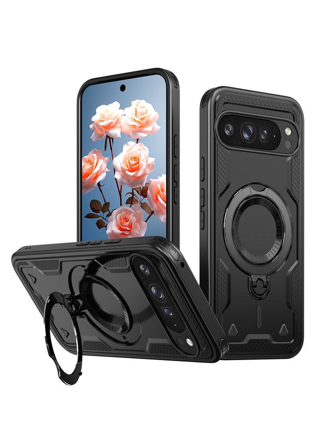 S-TOP Case For Google Pixel 9 / 9 Pro PC Hybrid TPU Armor MagSafe Ring Holder Phone Case - Image 1